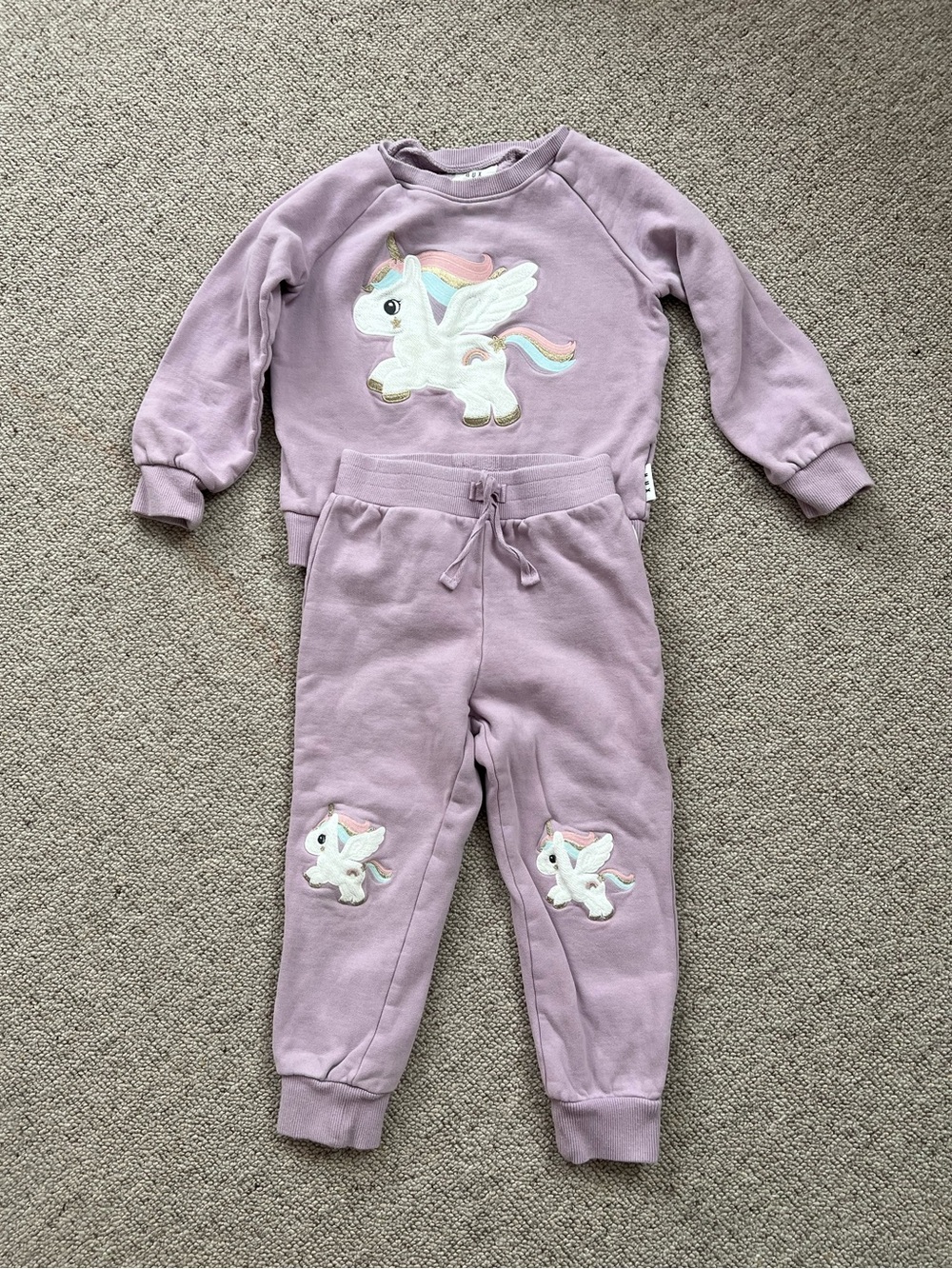 Kids Hux Unicorn Pullover & Jogger Set - Lavender